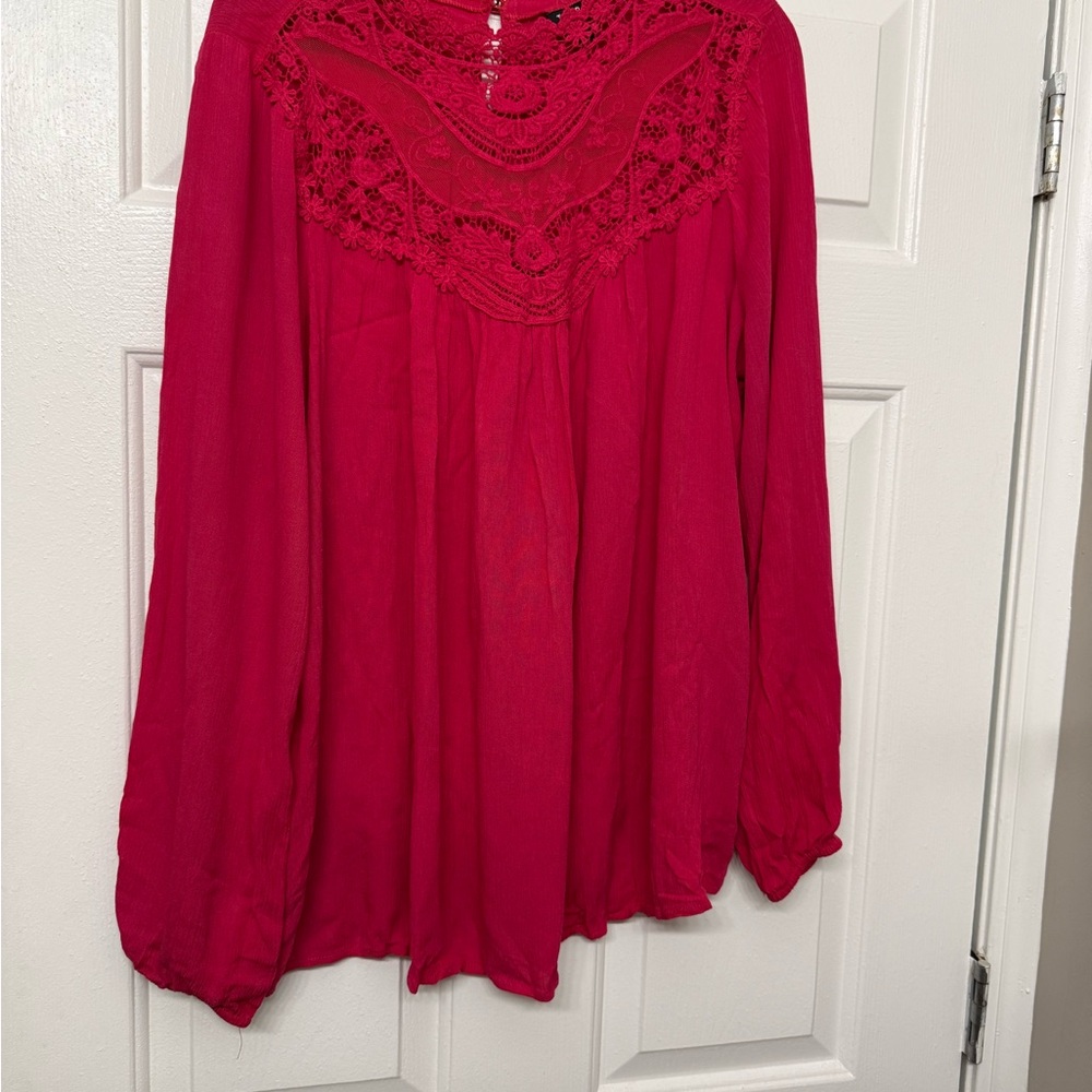 Torrid Vibrant Red Lace Blouse